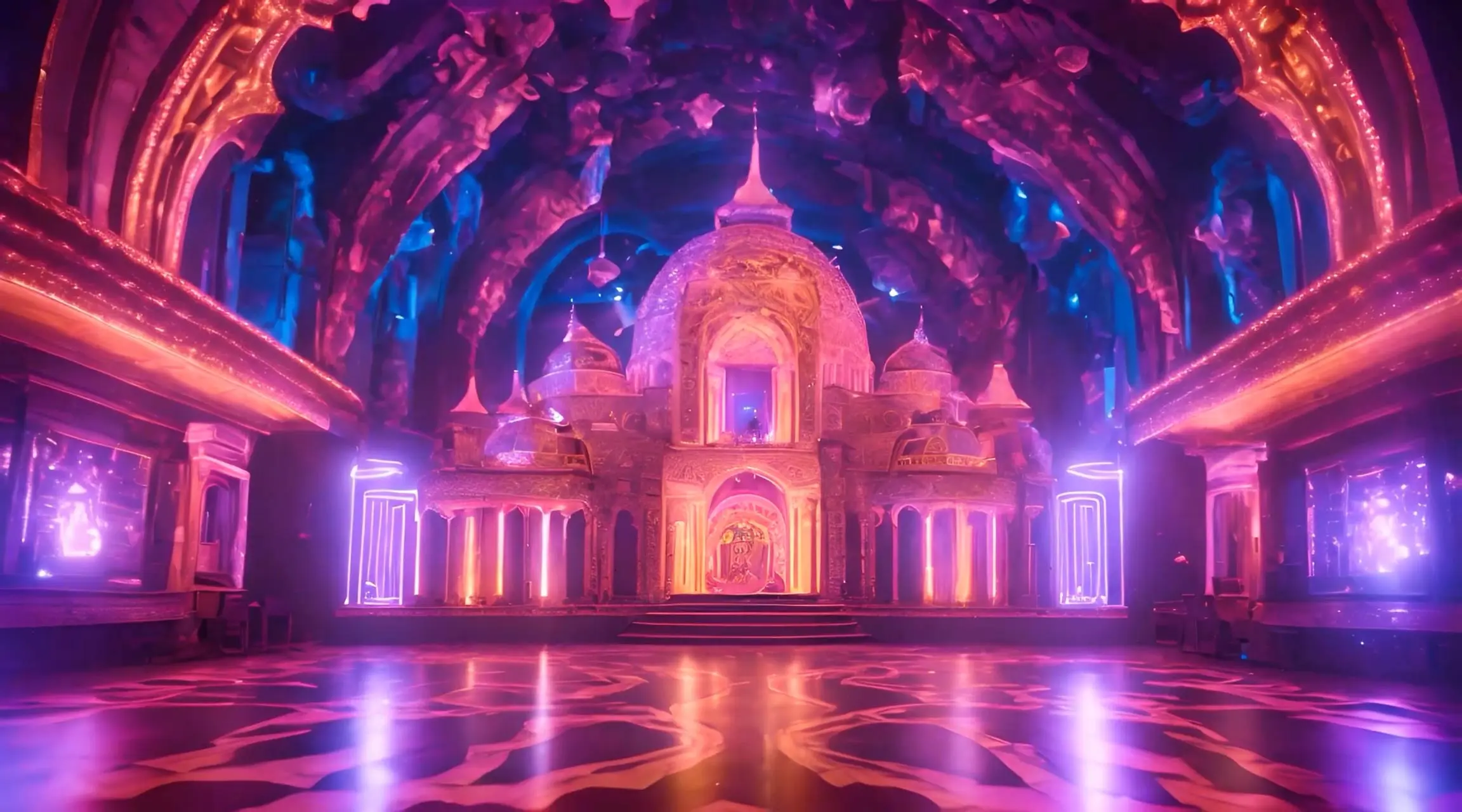 Ethereal Castle Corridor Dreamlike Kingdom Video Loop